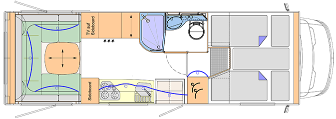 2013 Concorde Credo Action 795RL Coachbuilt Iveco Motorhome Floorplan Layout