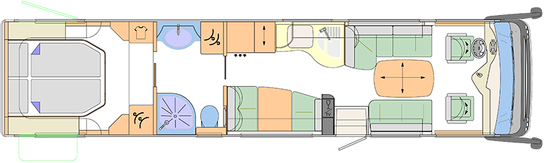 2013 Concorde Liner Plus 1090MS A-Class Motorhome Floorplan Layout