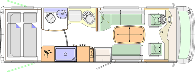 2014 Concorde Carver 791H Motorhome Floorplan Layout