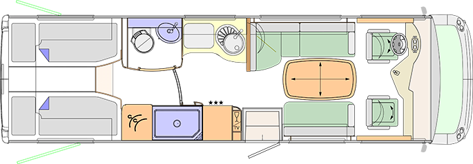 2014 Concorde Carver 841L Motorhome Floorplan Layout