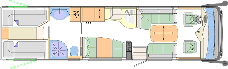 2014 Concorde Liner 990L A-Class Motorhome Floorplan Layout