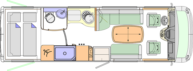 2015 Concorde Carver 791H Motorhome Floorplan Layout