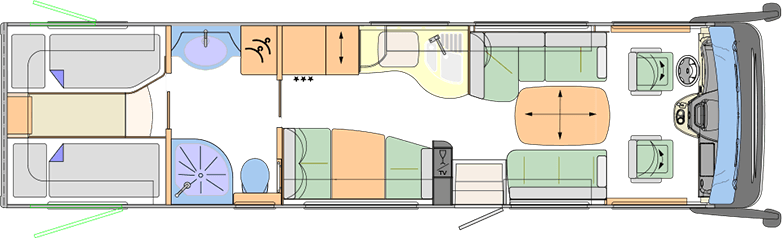 2015 Concorde Liner Plus 990L A-Class Motorhome Floorplan Layout