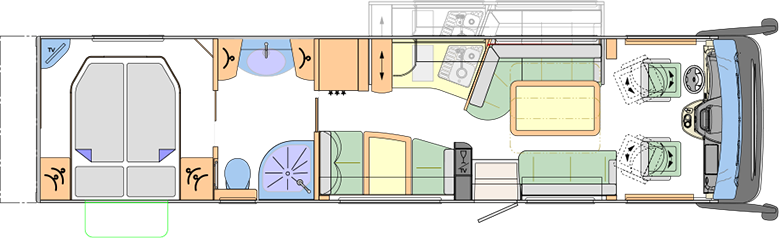2016 Concorde Liner Centurion 1060Q A-Class Motorhome Floorplan Layout