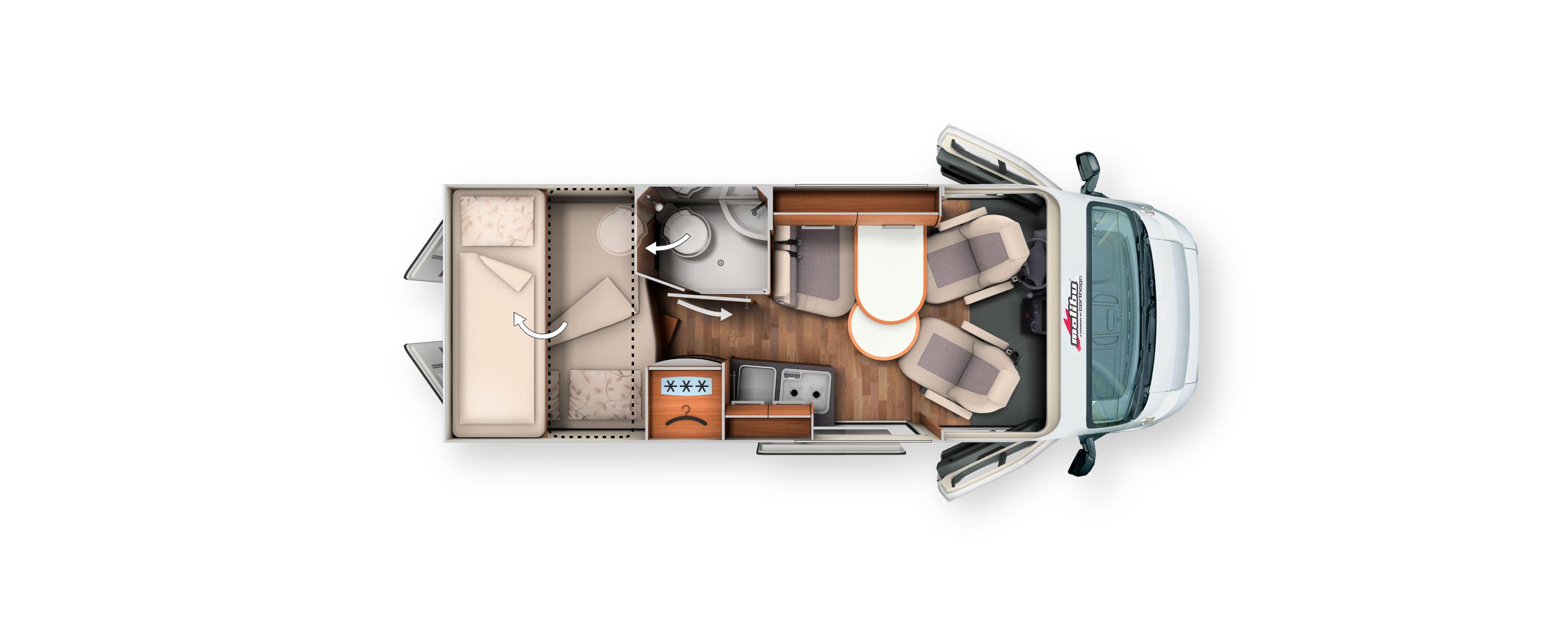 2017 Malibu Van 600 DSB-4 Bed Motorhome Layout