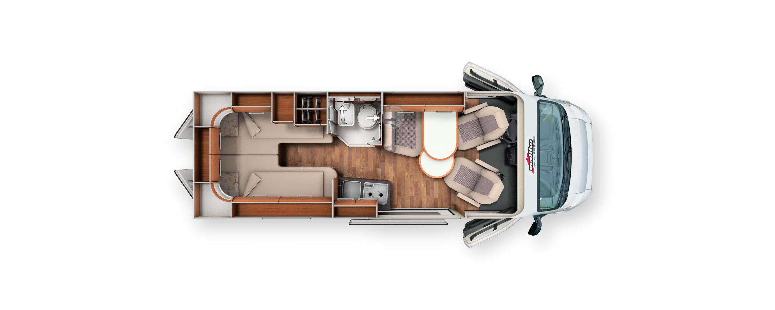 2017 Malibu Van 600 LE Low-Bed Motorhome Layout