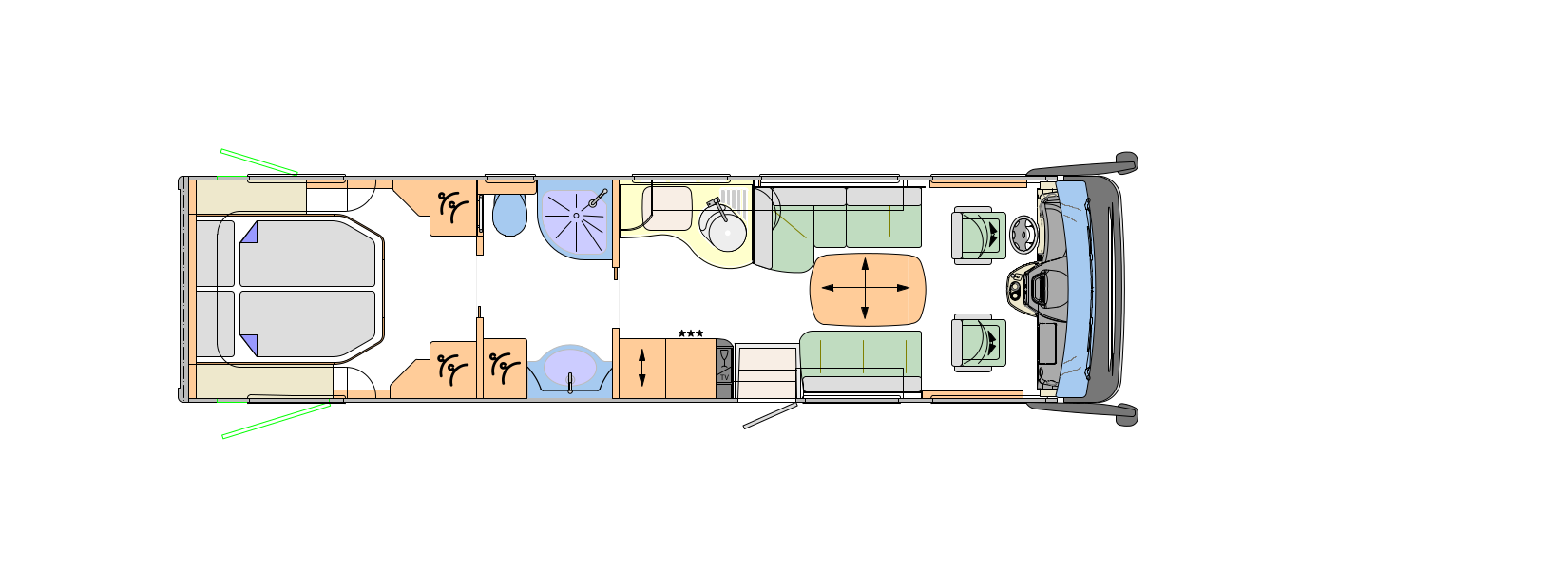 2017 Concorde Liner Plus 990MS A-Class Motorhome Floorplan Layout