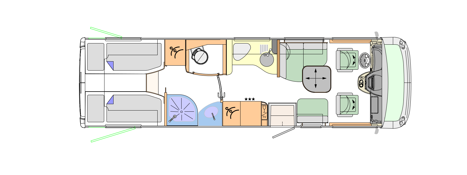 2018 Concorde Carver 844L Motorhome Floorplan Layout