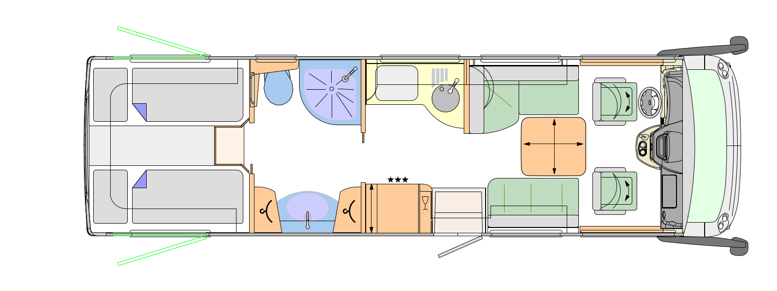 2018 Concorde Charisma 850L A-Class Motorhome Floorplan Layout