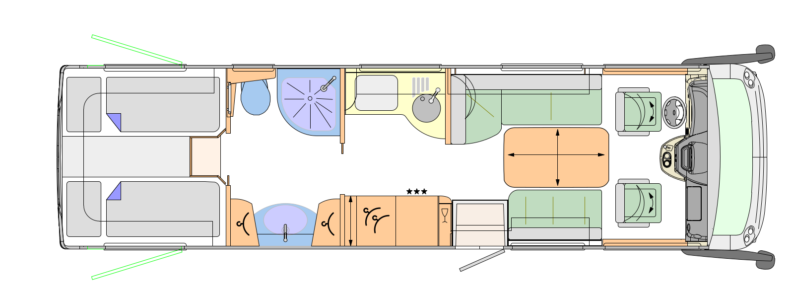 2018 Concorde Charisma 900L A-Class Motorhome Floorplan Layout