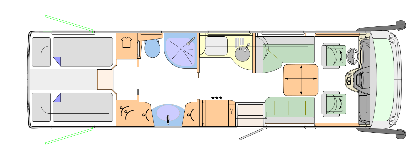 2018 Concorde Charisma 900LS A-Class Motorhome Floorplan Layout