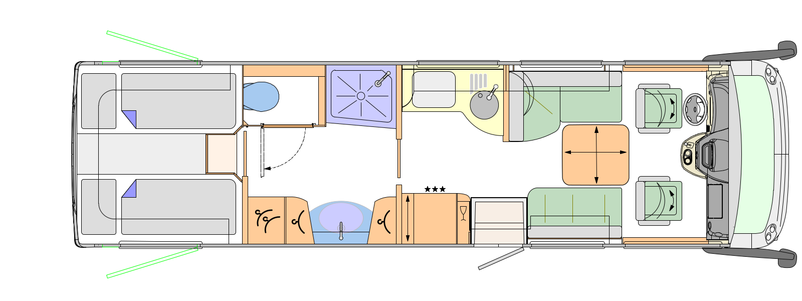 2018 Concorde Charisma 905L A-Class Motorhome Floorplan Layout
