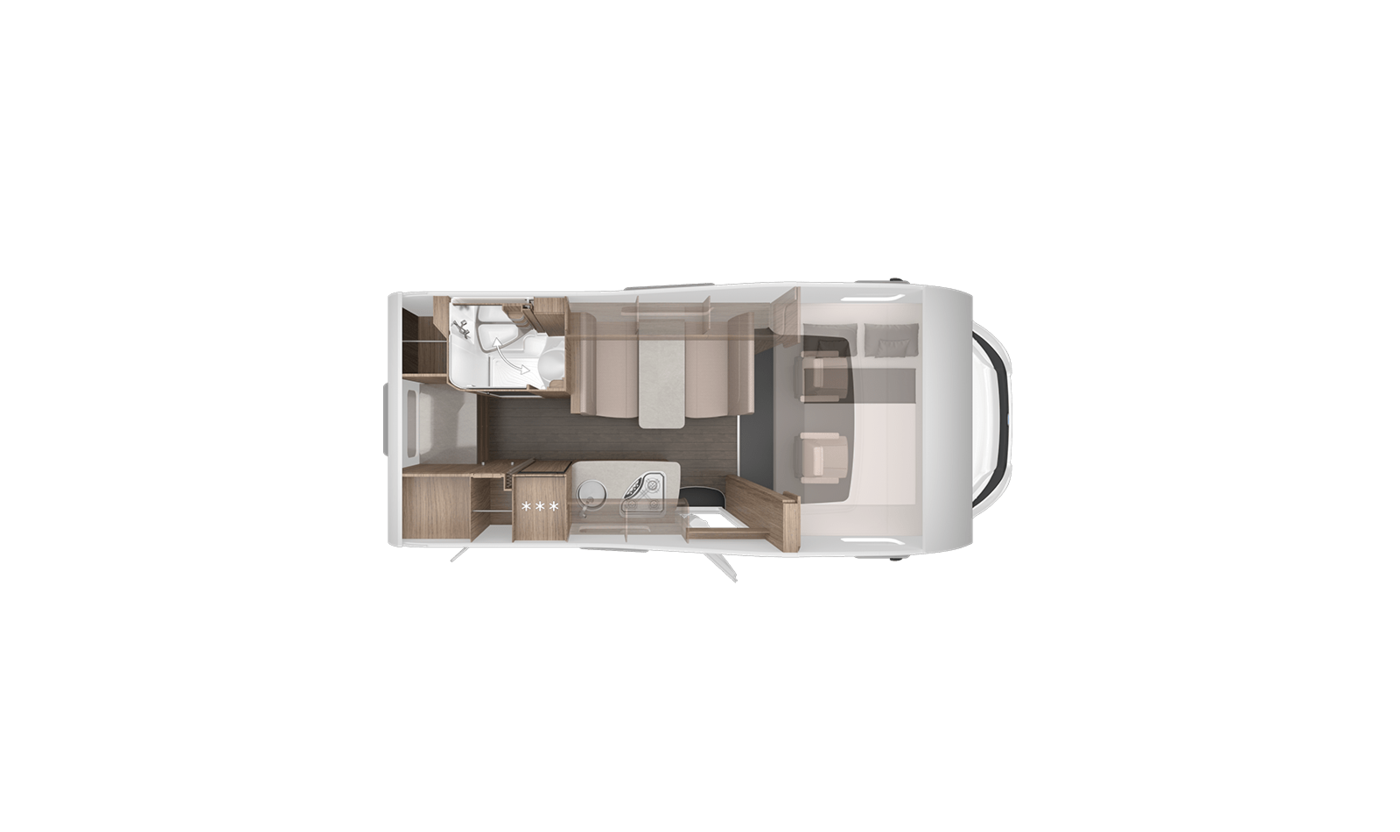 2018 Knaus Live Traveller 550 DB Coachbuilt Motorhome Day Layout