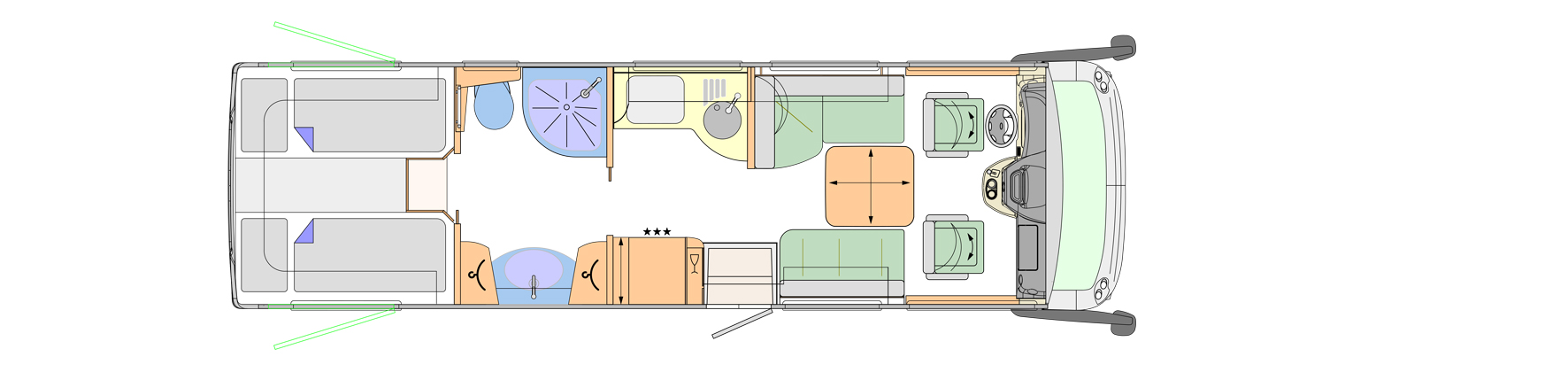 2019 Concorde Charisma 850L A-Class Motorhome Floorplan Layout