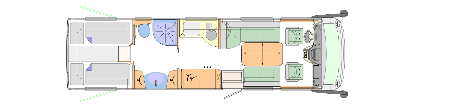 2019 Concorde Charisma 900L A-Class Motorhome Floorplan Layout