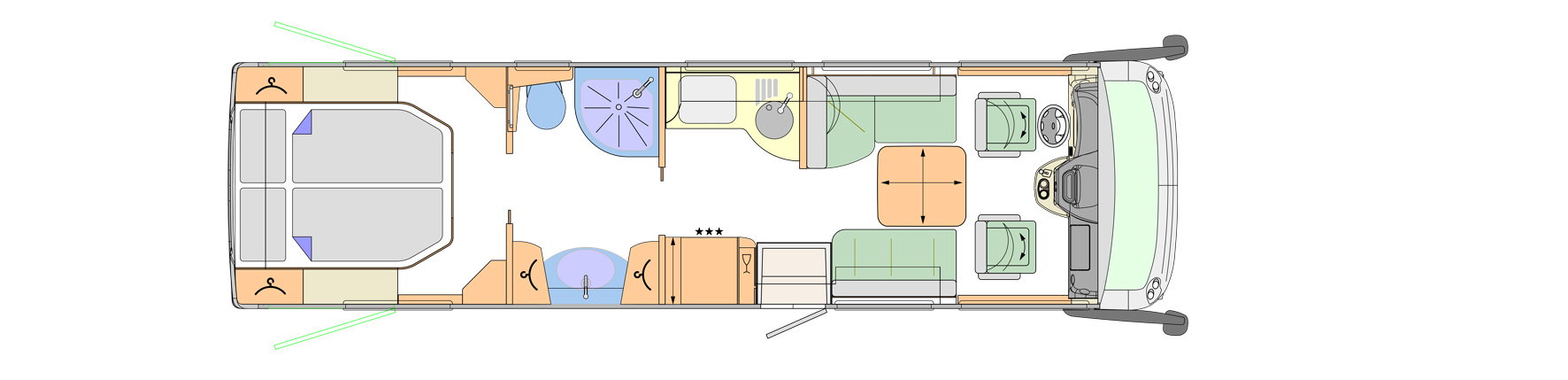 2019 Concorde Charisma 900M A-Class Motorhome Floorplan Layout