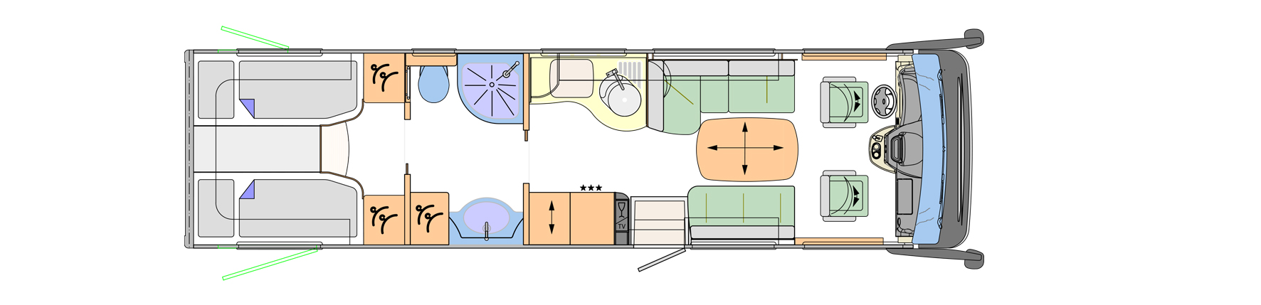 2019 Concorde Liner Plus 940LS A-Class Motorhome Floorplan Layout