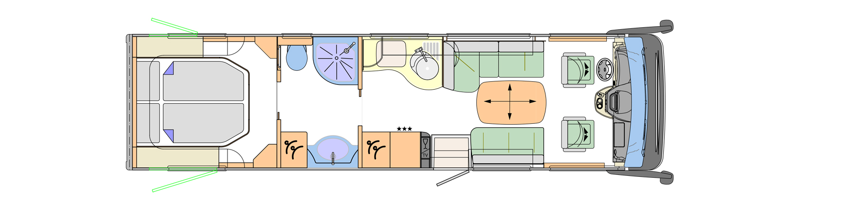 2019 Concorde Liner Plus 940M A-Class Motorhome Floorplan Layout