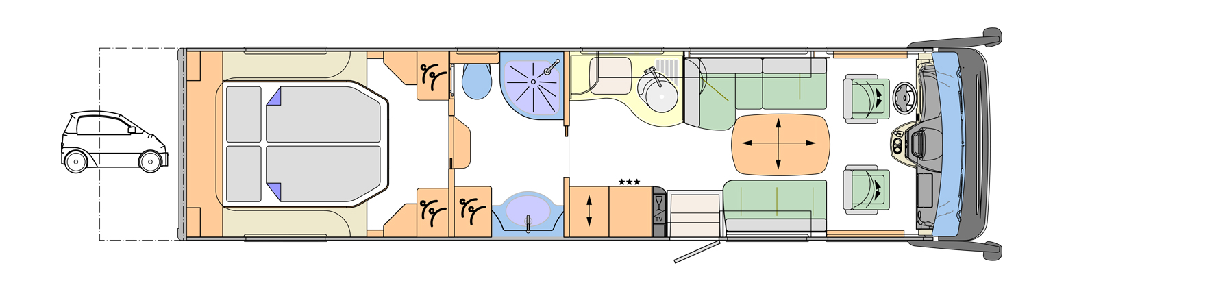 2019 Concorde Liner Plus 990G A-Class Motorhome Floorplan Layout
