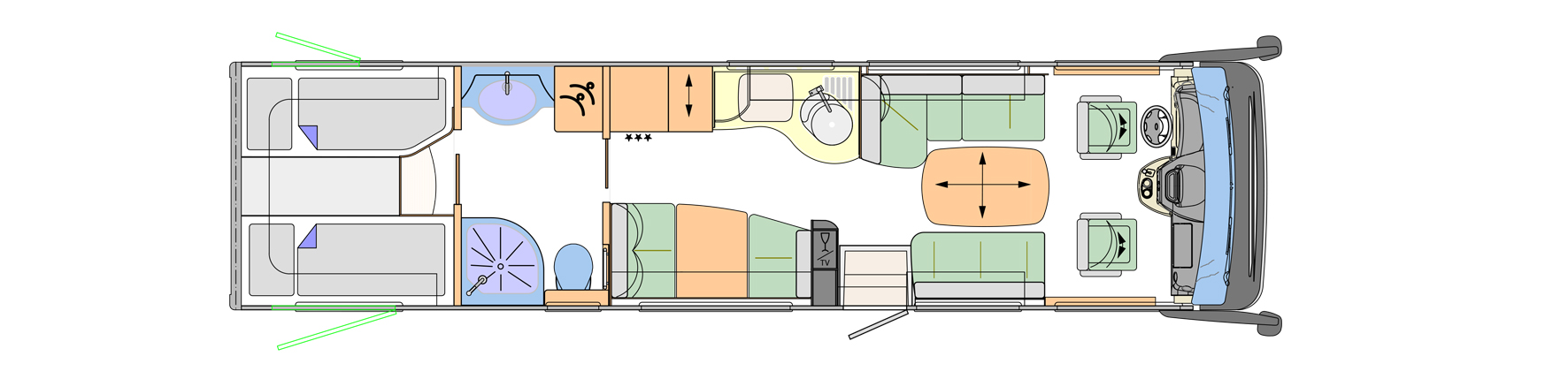 2019 Concorde Liner Plus 990L A-Class Motorhome Floorplan Layout