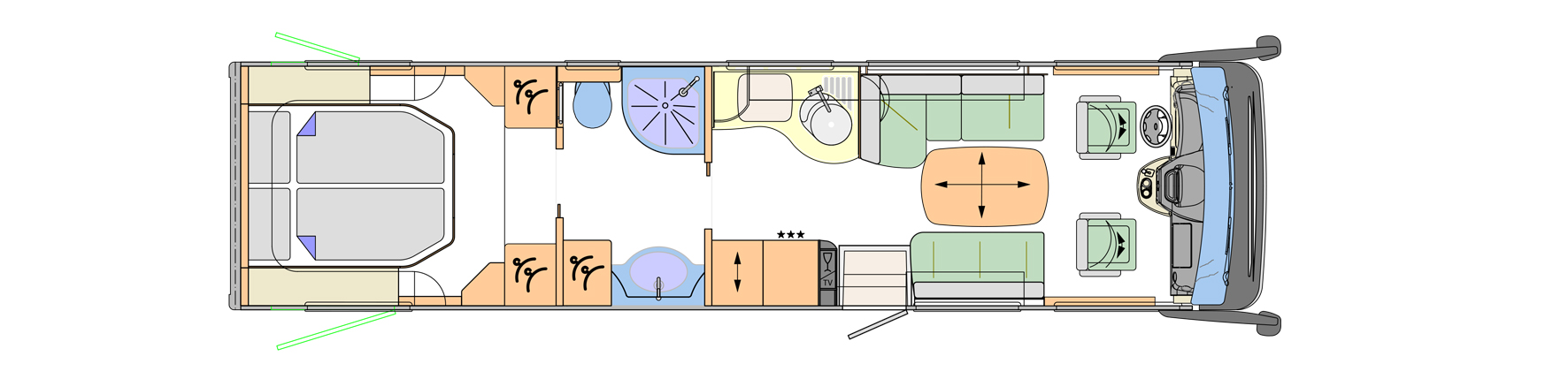 2019 Concorde Liner Plus 990MS A-Class Motorhome Floorplan Layout