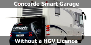 A Smart Car in the Back of A Concorde Motorhome Garage News Story