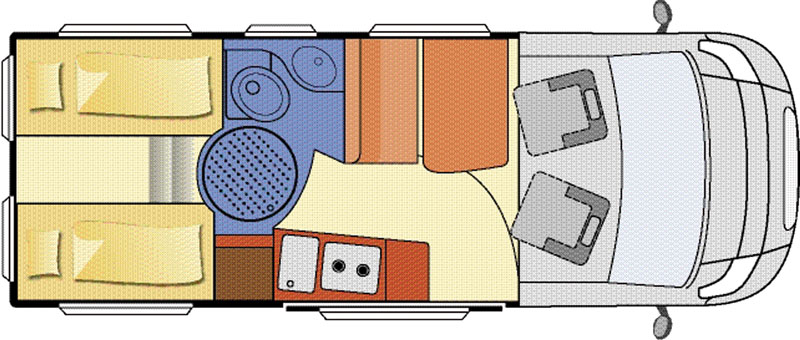 Globecar Campscout Motorhome Layout Floorplan