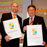 Concorde Motorhomes CEO Jochen and Reinhardt collect the Promobil Award