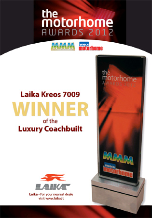 Laika Kreos 7009 Luxury Coachbuilt Motorhome of The Year Award