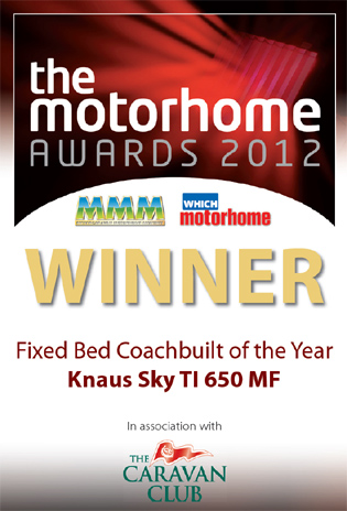 Knaus Sky Ti 650 Fixed Bed Coachbuilt Motorhome of The Year Award Winner