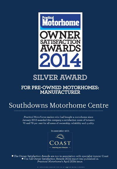 2014 Silver Award Practical Motorhome Customer Satisfaction